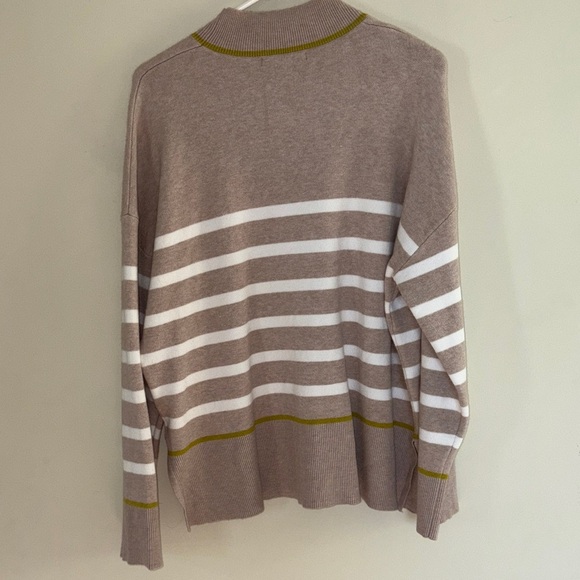 Tahari Brown and White Striped Women's Sweater - Picture 6 of 7